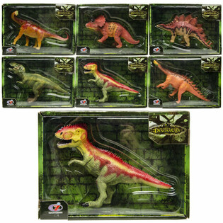 Fig&uacute;rky dinosaurov - Luxusn&aacute; darčekov&aacute; krabica - Mix druhov (Sada 6 ks)