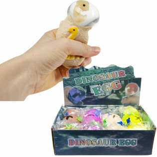 Stl&aacute;čacie dinosaurie vaj&iacute;čka v displeji (12 ks)