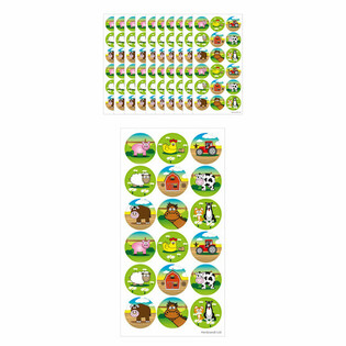 FUN STICKERS - N&Aacute;LEPKY ZVIERATK&Aacute; Z FARMY - 18 N&Aacute;LEPIEK NA HARME (10 ks)