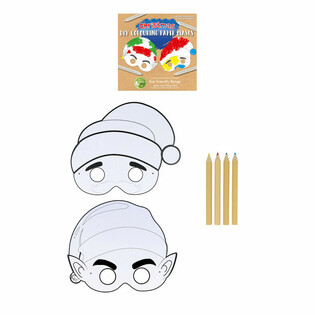 ECO FRIENDLY Vyfarbi si vlastn&uacute; vianočn&uacute; masku so 4 pastelkami (12 kusov)