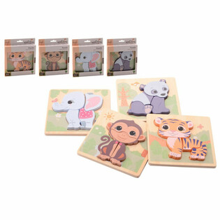 JOUECO - THE WILDIES FAMILY MIX DREVEN&Eacute; PUZZLE - Od 12 mesiacov (12 ks)