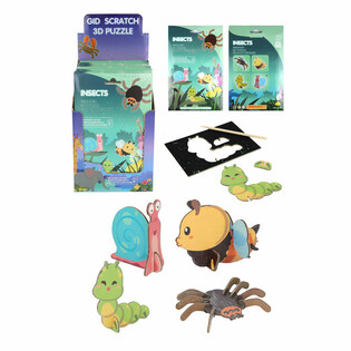 SCRATCH 3D Stieracie Puzzle Display - Hmyz (18 kusov)