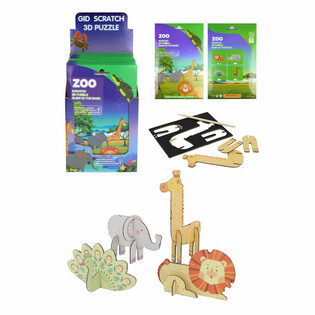 3D &Scaron;krabacie Puzzle Zvieratk&aacute; zo Zoo (Display 18 ks)