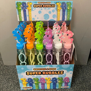 Bublifukov&eacute; tyče Jednorožec a Dinosaurus - 120ml - 24 ks