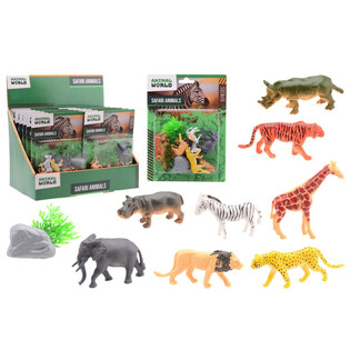 ANIMAL WORLD - SAFARI SADA ZVIERAT 10-DIELNA NA KARTE - V DISPLEJI (12 ks)