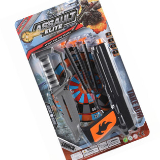 ASSAULT ELITE - Pi&scaron;toľ s Pr&iacute;savn&yacute;mi &Scaron;&iacute;pkami a Nožom (6 ks)