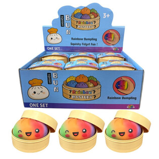 RAGE - RAINBOW Squishy Bun Dumplings VEĽK&Eacute; (8.5 x 8.5 x 4.8 Cm) - Vir&aacute;lna Hračka 2026 (12ks)