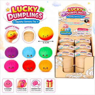 RAGE - LUCKY DUMPLINGS - Squishy Bun Dumplings VEĽK&Eacute; Rozm. 8.5 x 8.5 x 4.8 cm - V DISPLEJI (12ks)