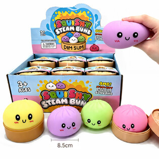 RAGE - Squishy Bun Dumplings VEĽK&Yacute; (Rozm. 8.5 x 8.5 x 4.8 Cm) - Vir&aacute;lna Fidget Hračka 2026 (12 ks)
