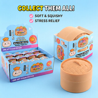 RAGE - Squishy SUGAR EDITION Bun Dumplings MAL&Yacute; (5.3 x 5.3 x 4.1 Cm) Viral 2026 Fidget Toy (24 ks)