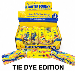 RAGE - SQUISHY BUTTER / MASLO - MODEL: TIE DYE - SLOW RISING - Rozm. 13x4x4 cm - V DISPLAYI (12 ks)
