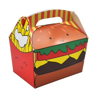 MENUBOX MODEL: HAMBURGER & HRANOLČEKY - Rozm. 18.5x12x19 CM - FOODBOX - KIDSBOX (24ks)