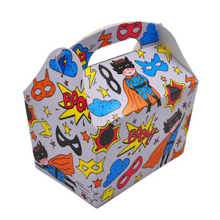 BOX NA DETSK&Eacute; MENU SUPERHRDINA: 18.5x12x19 CM - FOODBOX - KIDSBOX (24 ks)